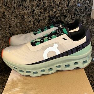 On Cloudmonster Mint Green Running Sneakers
